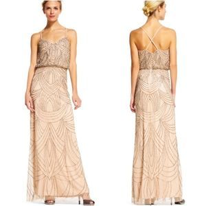 beaded bodice bridesmaid dresses See Through Beaded Bodice Champagne Wedding Gowns V Neck Bridal Dress AWD1333